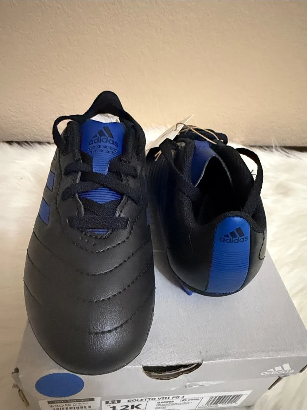 adidas Kids Soccer Cleats in Black and Blue
